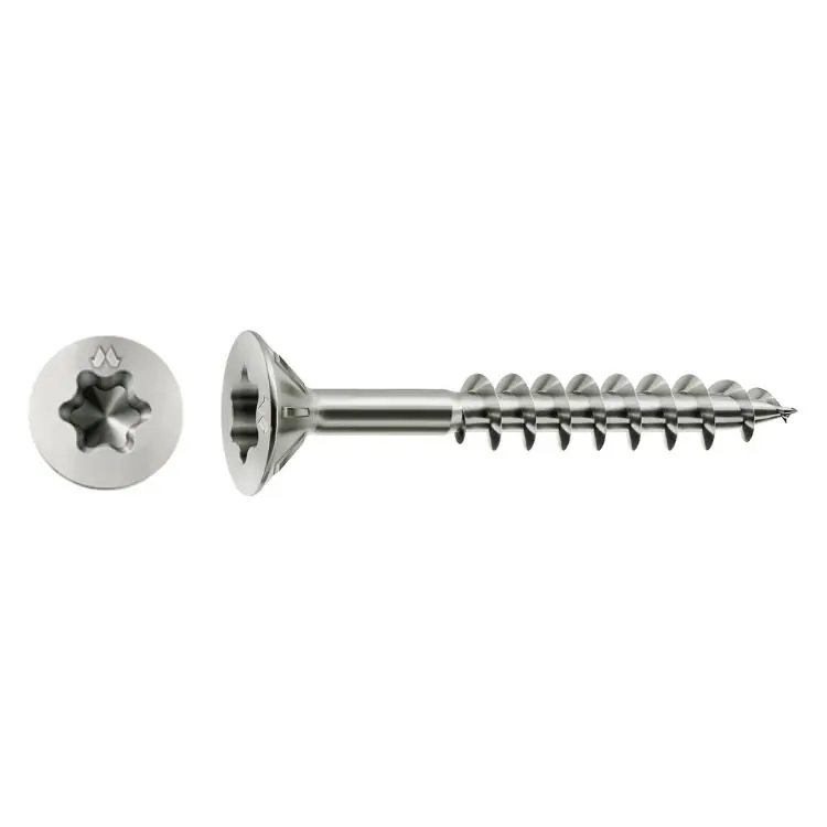 Laatste Kans Vite TSP Panelvit Mustad per legno, impronta TX20, parzialmente filettato, dimensioni 5x80/47, finitura Chromiting