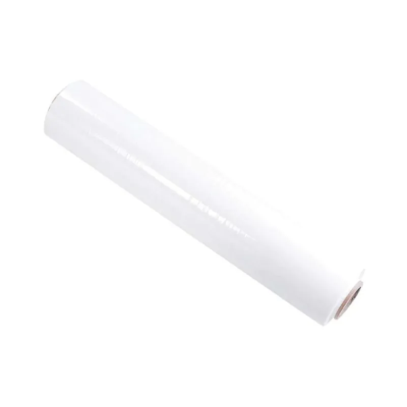Aanbieding Film Estensibile manuale per l‘imballo, dimensione 500 mm, spessore 0,0023 micron, peso 2,30 Kg, lunghezza 300 mt, Bianco