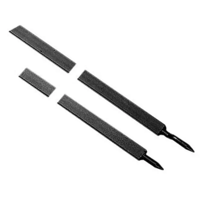 Coppia aste 93.326 Mottura con puntale 10 mm, lunghezza 146 cm e 95 cm con terminale a sbalzo 15 mm regolabile, per serie 37, in alluminio, Verniciato Nero Beperkt Aanbod