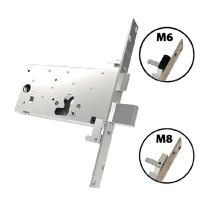 Serratura infilare 48.923 Mottura infisso triplice con mezzo giro, entrata chiave 70 mm, finitura Nichelata Beste Prijs