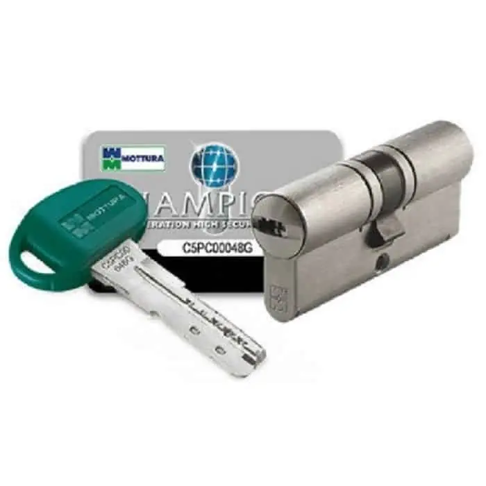 Cilindro sicurezza porta Champions C29 Mottura doppio con frizione, 3 chiavi, lunghezza 92 (41+51) mm Gecertificeerd
