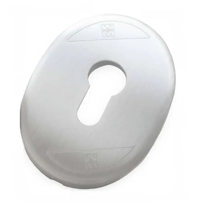Aanbieding Mostrina ovale 95.417 Mottura per cilindro foro Yale, dimensioni 65x90 mm, Alluminio finitura Anodizzato Argento