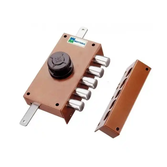Speciale Aanbieding Serratuta serie 30.427 MOTTURA triplice destra, con corsa aste, pomolo, pompa esterna lunghezza 60 mm, verniciata bronzo