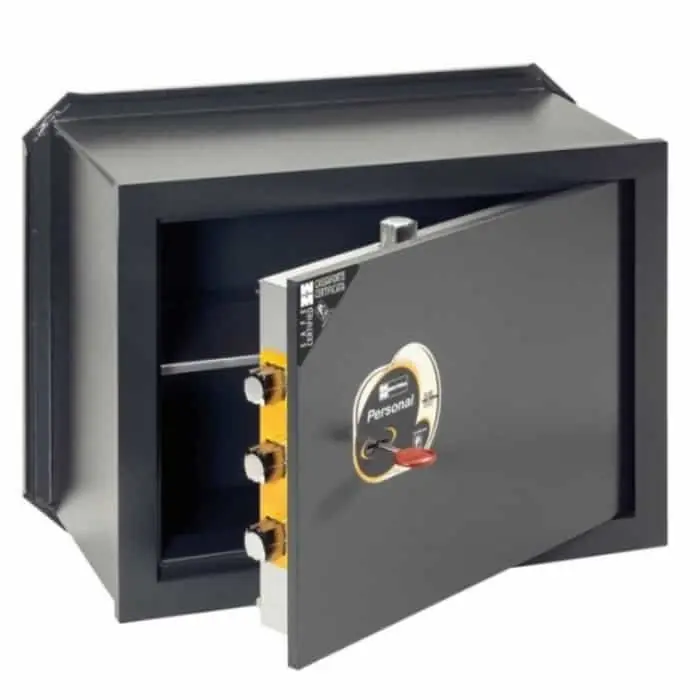 Cassaforte a incasso MOTTURA Personal, certificata, chiusura con chiave, dimensioni 360x460x200 mm Gecertificeerd