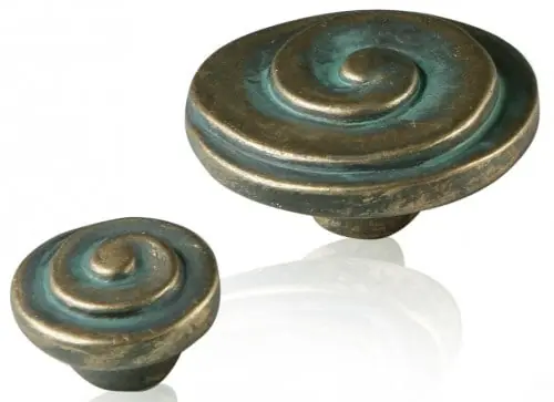 Pomolo per mobile Spirale Verde oro 75mm Uitverkoop