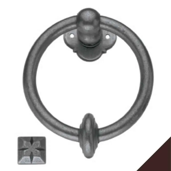 Battente ad anello 26024.14500.35 Metal Style, per porta di ingresso, dimensioni 145x115 mm, finitura Ferro Invecchiato Actieprijs