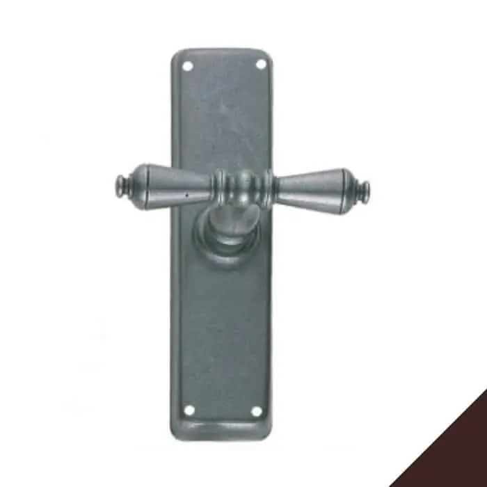 Populair Maniglia DK 19094.00100.35 Metal Style per finestra, stile rustico, con placca 145x38 mm, finitura Ferro Invecchiato