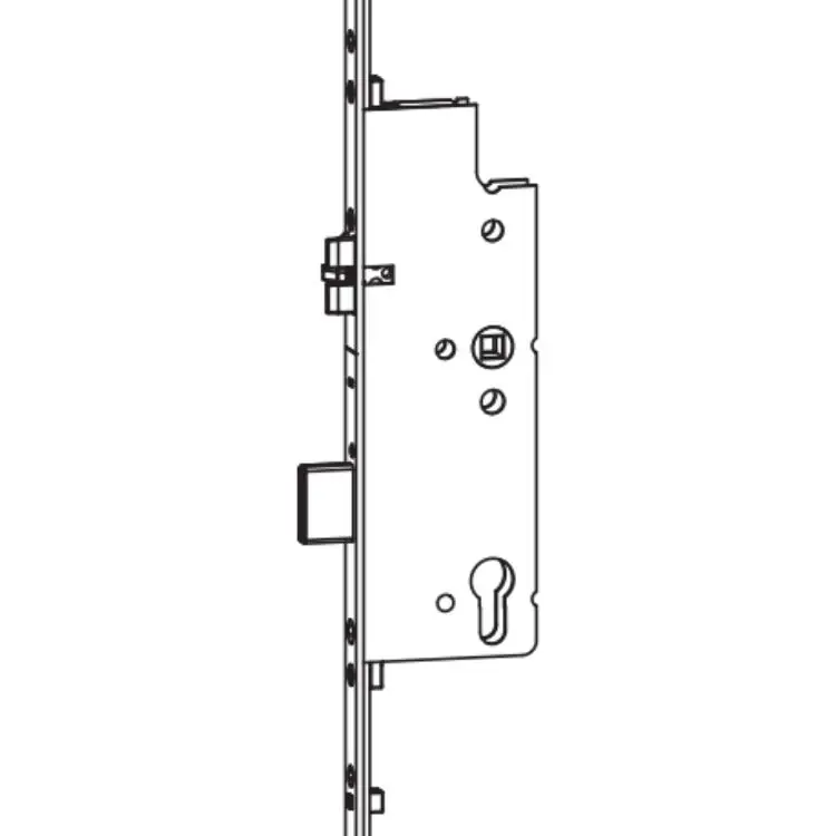 Voordeelprijs Serratura Multipunto 230696 Maico, per portafinestra, interasse 92 mm, foro yale entrata 70 mm, dimensione 16x2400, con 4 funghi, finitura Argento