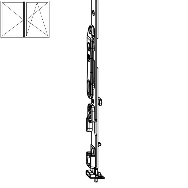 Asta a leva fix Multi-Matic Maico per cava ferramenta e bilanciere, 1 nottolino, HBB 841-1090 mm, altezza maniglia 500 mm, finitura Argento Betaalbaar