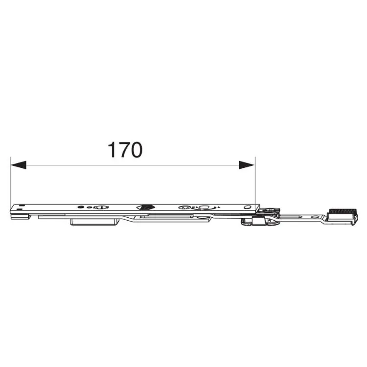 Terminale inferiore Multi-Matic Maico per cremonese ad inversione, con uscita puntale, HBB 500-2350 mm, finitura Argento Lage Kosten