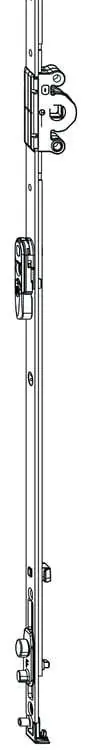 Tijdelijk Beschikbaar Cremonese per anta ribalta fix, HBB 841-1090 entrata 15 mm, MULTI-MATIC MAICO, Altezza maniglia HM 300, finitura Argento