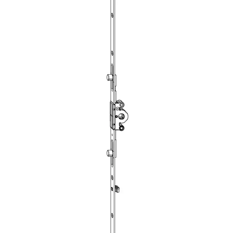 Asta a rulli centrale Multi-Matic Maico per vasistas, entrata 15 mm, 2 punti chiusura, altezza 501-700 mm, finitura Argento Uitverkoop