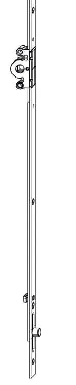 Veilige Betaling Cremonese per finestra ad 1 anta HBB 2201-2450 entrata 15 mm, MULTI-MATIC MAICO, Altezza maniglia HM 1050, finitura Argento