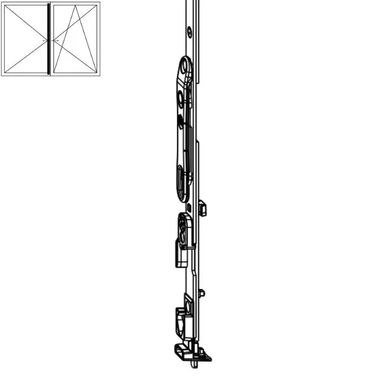 Asta a leva fix Multi-Matic Maico per cava ferramenta e bilanciere, 1 nottolino, HBB 1341-1590 mm, altezza maniglia 500 mm, finitura Argento Koop Vandaag