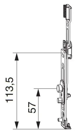 Terminale inferiore con bilanciere MULTI MATIC MAICO, lunghezza 113,5, finitura Argento Favoriet
