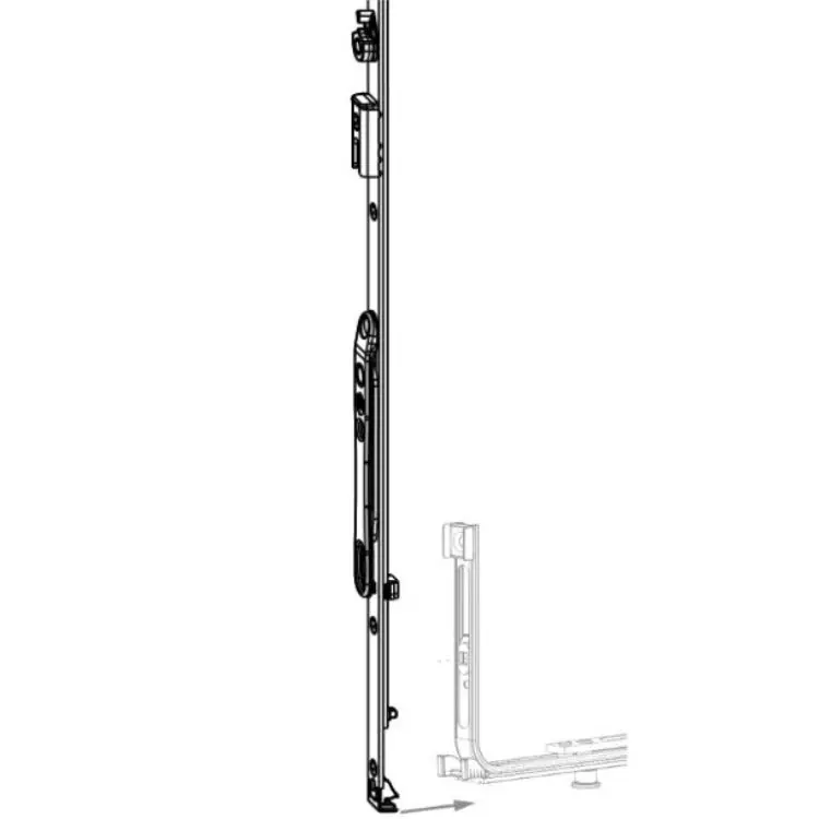Asta a leva fix 1590 Multi-Matic Maico per cava ferramenta, HBB 1341-1590 mm, altezza maniglia spostata 500 mm, 2 fungo, finitura Argento Laatste Versie