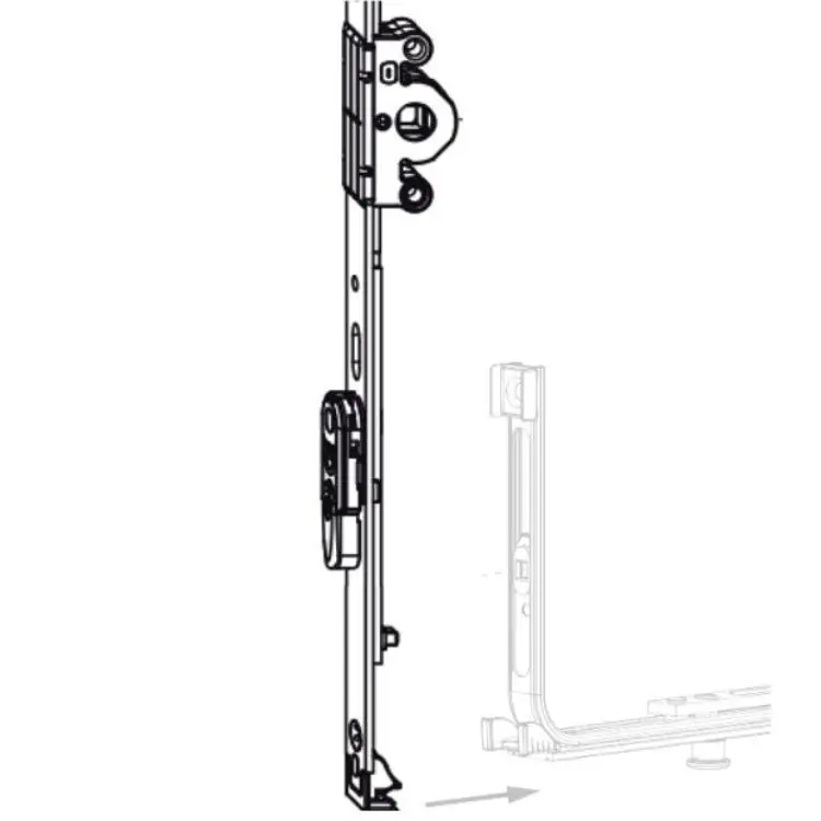 Actieprijs Cremonese fix 1340 Maico Multi Matic per anta ribalta, entrata 15 mm, HBB 1091-1340, altezza maniglia 500 mm, finitura Argento