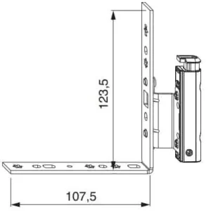 Angolo per cerniera ad incasso, MULTI MATIC MAICO, per portafinestra con fissaggio aria 12 battuta 18-9 destro, finitura Argento Beperkt Aanbod