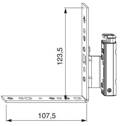 Angolo per cerniera ad incasso, MULTI MATIC MAICO, per portafinestra con fissaggio aria 12 battuta 18-9 destro, finitura Argento Beperkt Aanbod