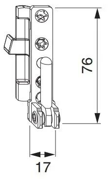 Supporto cerniera ad incasso DT 130 MULTI MATIC MAICO, aria 4 battuta 15 destro, finitura Argento Uitverkoop