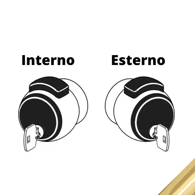 Premiapri Nova N15 Meroni per porte, comando chiave interno/esterno, senza serratura e controbordo, finitura Oro Populair