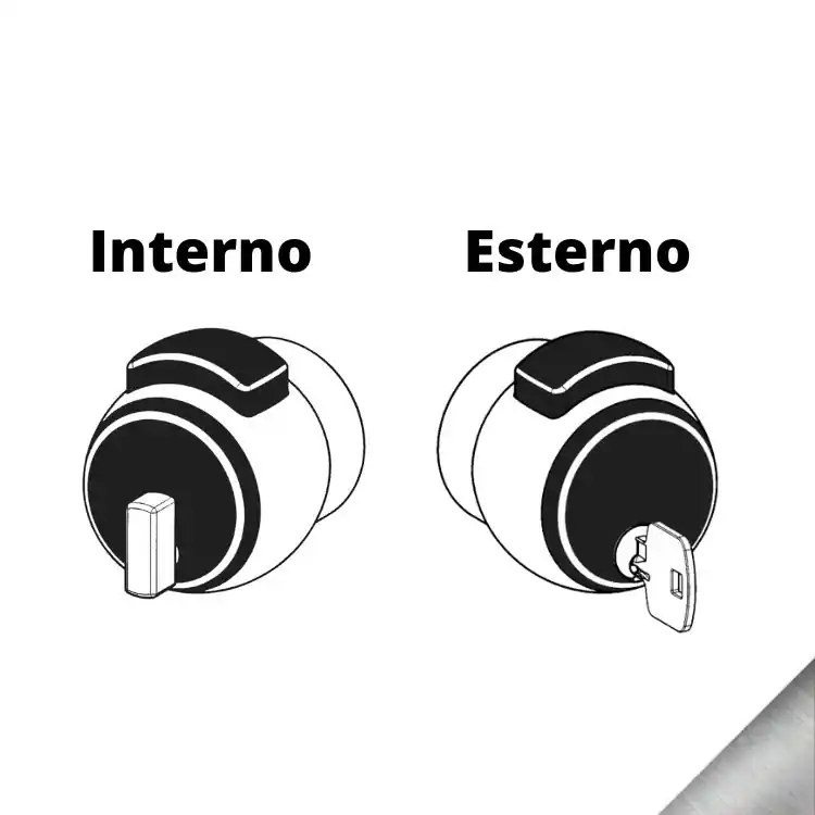 Premiapri Nova N13 Meroni per porte, chiavistello interno, chiave esterna senza serratura e controbordo, finitura Argento Grigio Lage Kosten