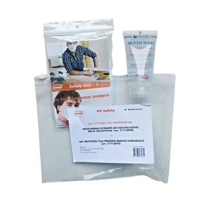 Kit Safety Mungo, con 2 mascherine lavabili colore Bianco + MultiUsi Gel 75 ml Hoge Kwaliteit