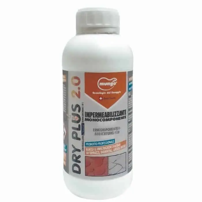 Impermeabilizzante Dry Plus 2.0 Mungo per manufatti edili, monocomponente, bottiglia da 1 L, finitura Trasparente Meest Verkocht