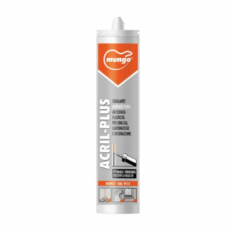 Sigillante Acril-Plus Mungo per giunti e fughe, acrilico, cartuccia 310 ml, finitura Bianco Shop Nu