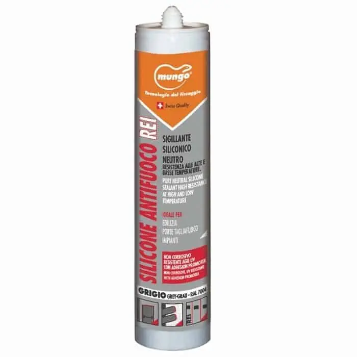 Must-Have Silicone Antifuoco REI Mungo per parete tagliafuoco, neutro, cartuccia 310 ml, finitura Grigio