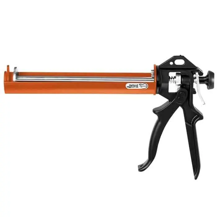 Pistola MIT-PM 30 Mungo, per cartuccia silicone fino a 310 ml, Nylonfiberglass e Metallo, finitura Arancio Nero Hoge Kwaliteit