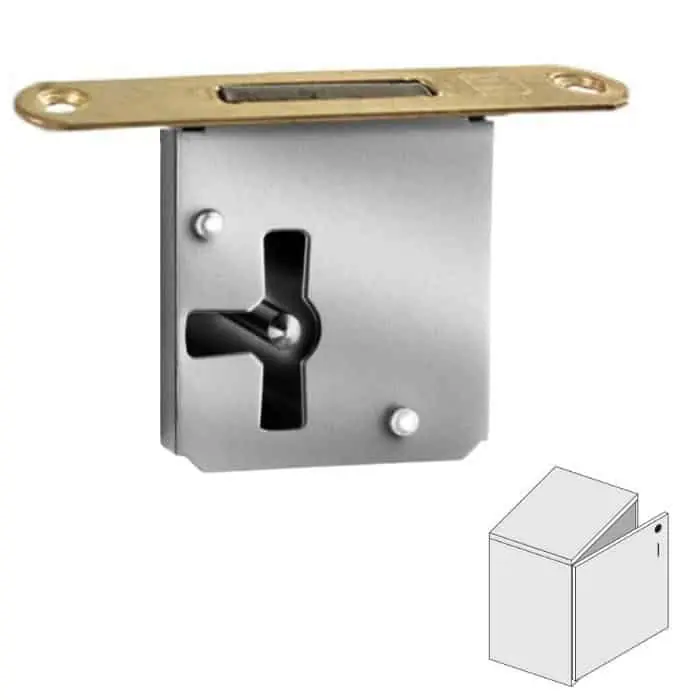 Serratura da infilare MPE Meroni per mobile Sinistra, bordo tondo, entrata 20 mm, finitura Ottonato Fabrieksprijs