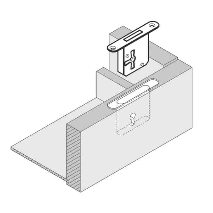 Meest Verkocht Serratura da infilare MPE Meroni per mobile Sinistra, bordo quadro, entrata 30 mm, finitura Ottonato