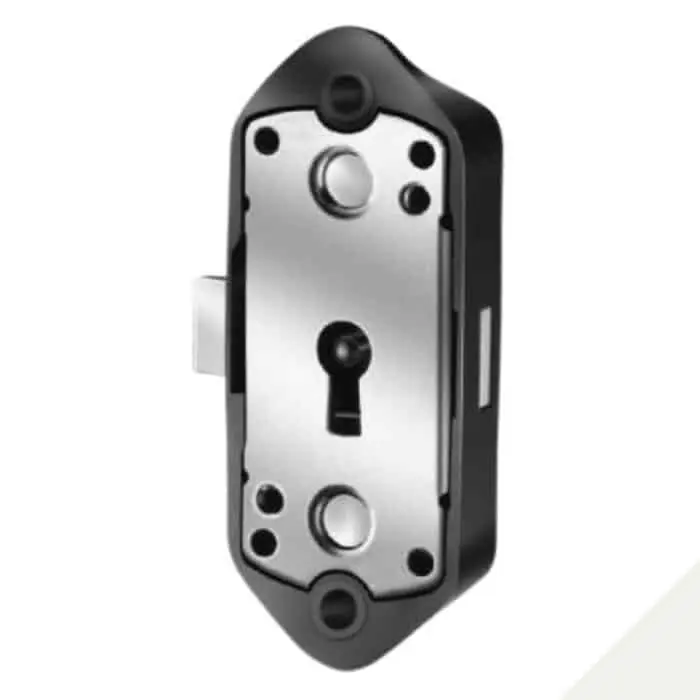Serratura da applicare M93 Meroni per aste da mobile, fissaggio a vite, dimensioni 65x32 mm, finitura Bianco Actieprijs