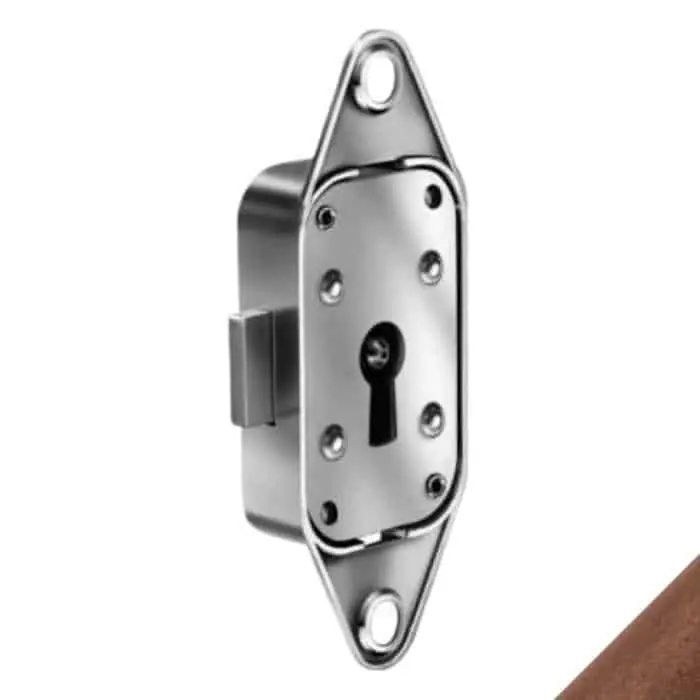 Laatste Kans Serratura da applicare M85 Meroni per aste da mobile, fissaggio a vite, dimensioni 44x27 mm, finitura Bronzato