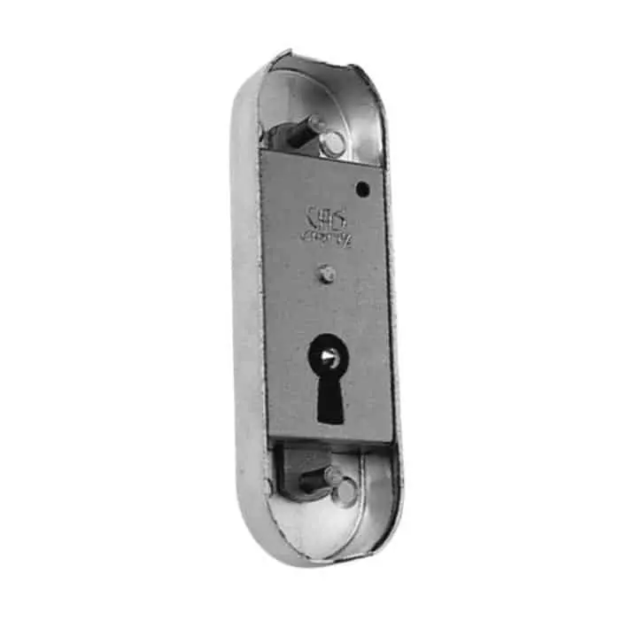 Serratura ad aste M64 Meroni per antina Destra, cava tonda, dimensioni 90x27 mm, finitura Grezzo Bestseller