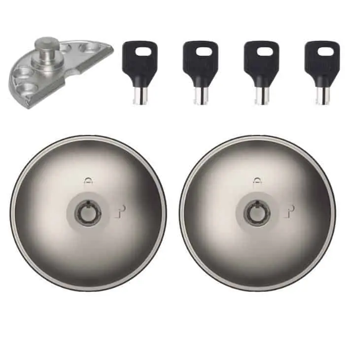 Exclusieve Aanbieding Kit Serratura fissa UFO 2 Meroni per furgone corazzato, chiusura manuale KA, 4 chiavi tubolari, finitura Nichel Perla