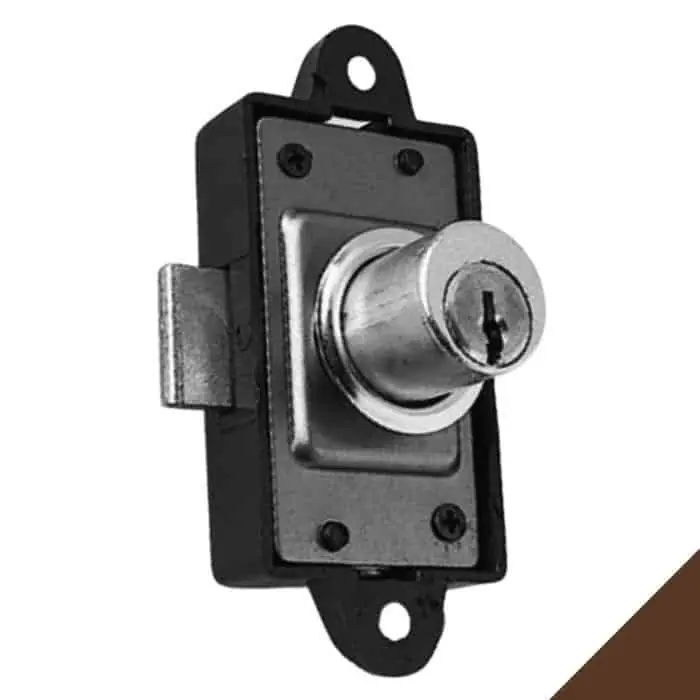 Veilige Betaling Serratura da applicare 2A93 Meroni per aste rotanti, cifratura KD, cilindro Nichelato dimensioni 17x20 mm, finitura Marrone