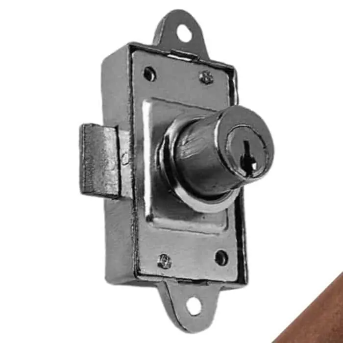 Veilige Betaling Serratura da applicare 2A85 Meroni per aste rotanti, cilindro Nichelato dimensioni 17x20 mm, finitura Bronzato