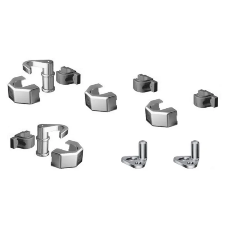 Set accessori OGRA 872 Meroni, per serratura ad aste rotanti, finitura Nichelato Snelle Levering