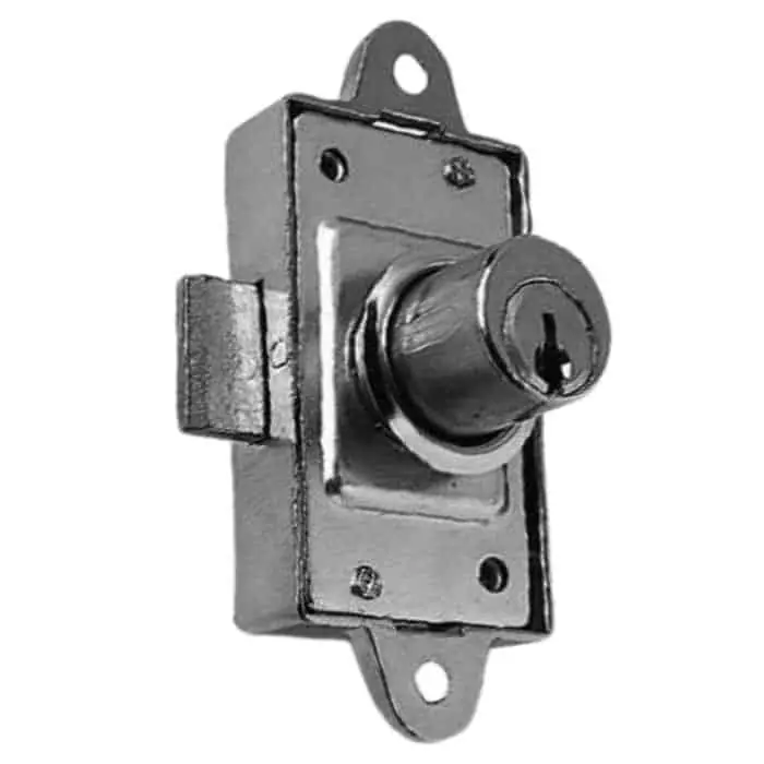 Betaalbaar Serratura da applicare 2A85 Meroni per aste rotanti, cilindro dimensioni 17x20 mm, finitura Nichelato