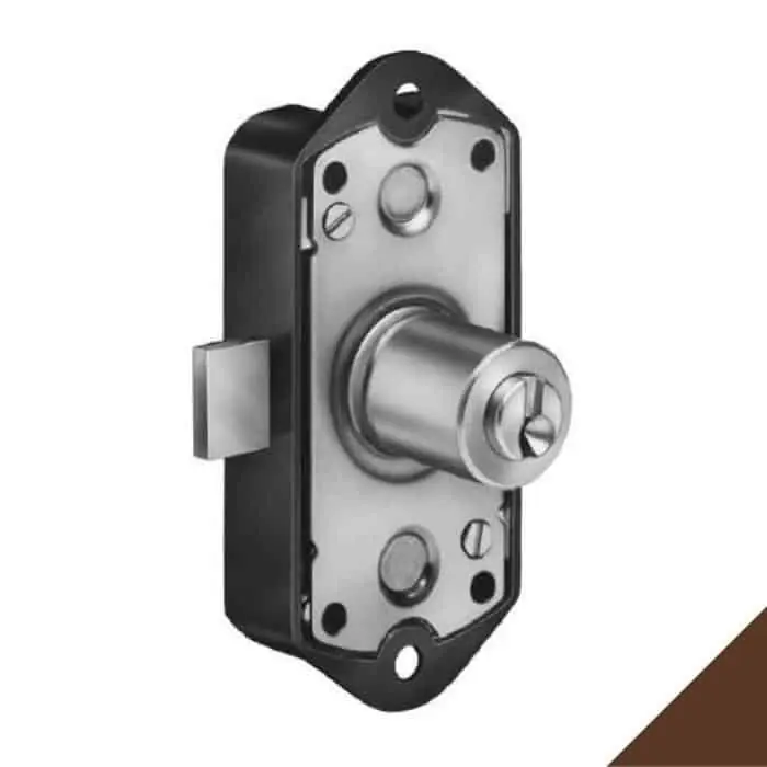 Must-Have Serratura da applicare 2193 Meroni per aste rotanti, cilindro in Ottone Decapato 16,5x20 mm, finitura Marrone
