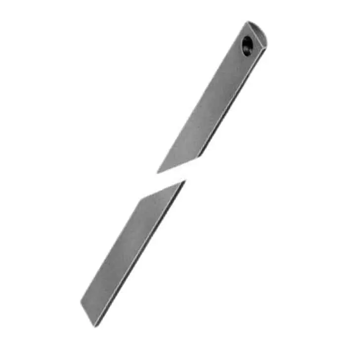 Asta laminata O833 Meroni per serratura, 2 fori, lunghezza 1400 mm, finitura Grezzo Laatste Kans