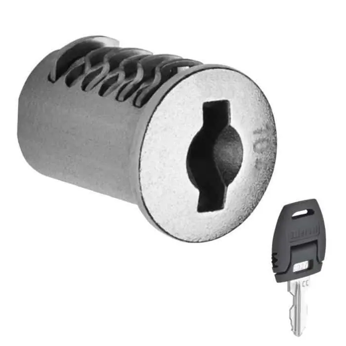 Merkproduct Cilindro 26GCIL M Meroni per serratura serie 26, chiave a snodo, dimensioni 12,4x18 mm, finitura Nichelato
