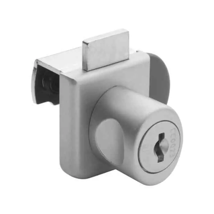 Weekendaanbieding Serratura 26G4 M Meroni per 2 ante in vetro, spessore 4-8 mm, cilindro dimensioni 20x20,5 mm, finitura Cromo Opaco