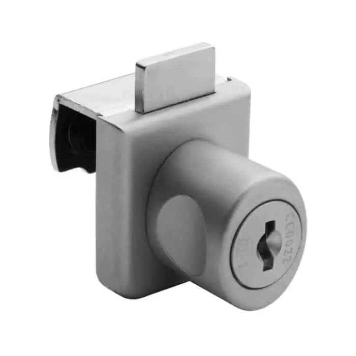 Serratura 26G1 M Meroni per 1 anta in vetro, spessore 4-8 mm, cilindro dimensioni 20x20,5 mm, finitura Cromo Opaco Betaalbaar