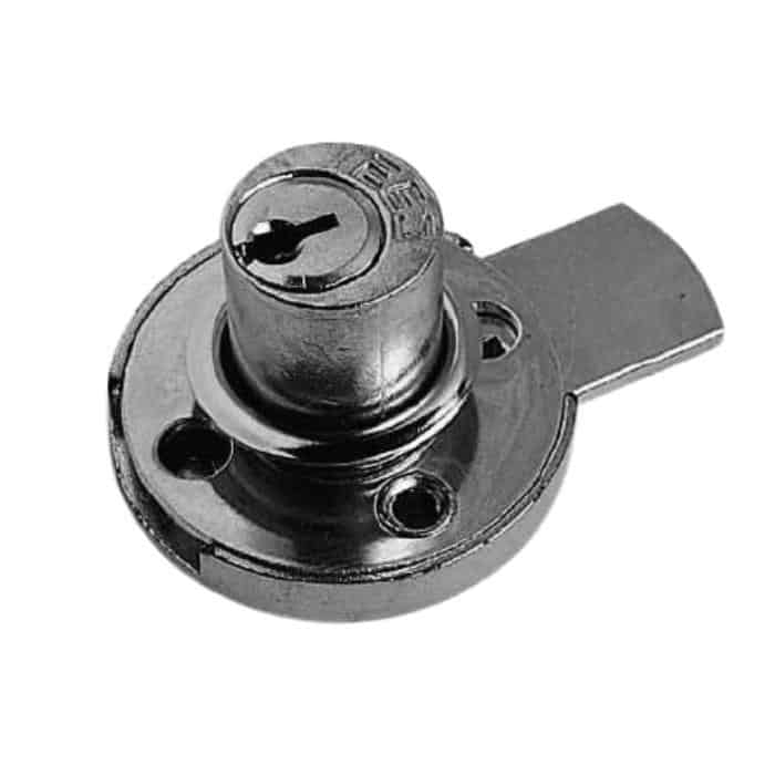 Serratura da applicare 2A31M Meroni per antina, cilindro dimensioni 17x25 mm, finitura Nichelato Op = Op