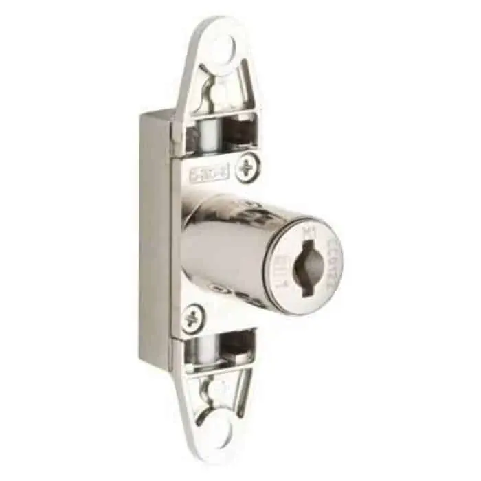Serratura da applicare Slim 2677 M Meroni per aste rotanti, cilindro dimensioni 16,5x20 mm, finitura Nichelato Direct Beschikbaar
