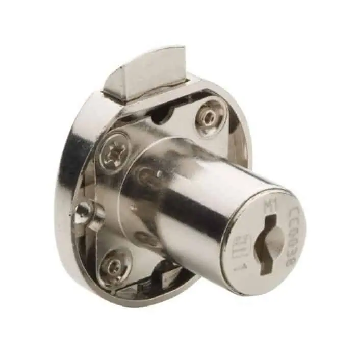 Betaalbaar Serratura a scrocco 2635 Meroni per cassetto, cilindro dimensioni 16,5x20 mm, chiave a snodo, finitura Nichelato