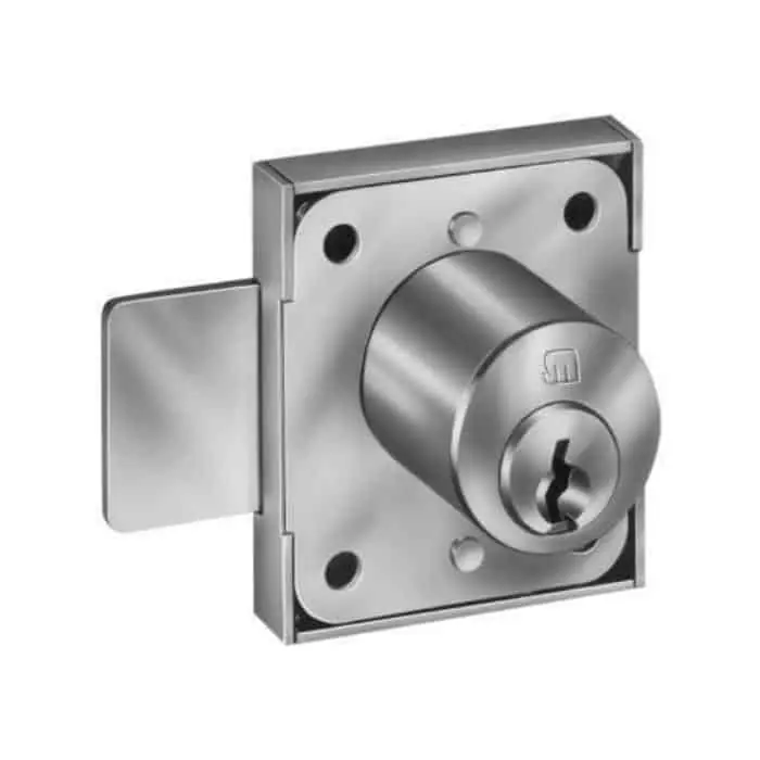 Serratura da applicare 2243 Meroni per antina, cilindro Nichelato dimensioni 20x20 mm, scatola Zincato Beperkte Voorraad